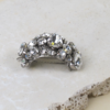 fermacoda ad arco per capelli , base argento, cristalli colore crystal diverse dimensioni e forme